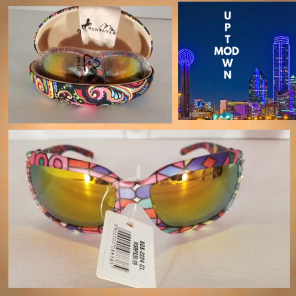 Montana West NWT Colorful Modern Design Bling Sunglasses